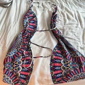 White one of a kind dress with colored details